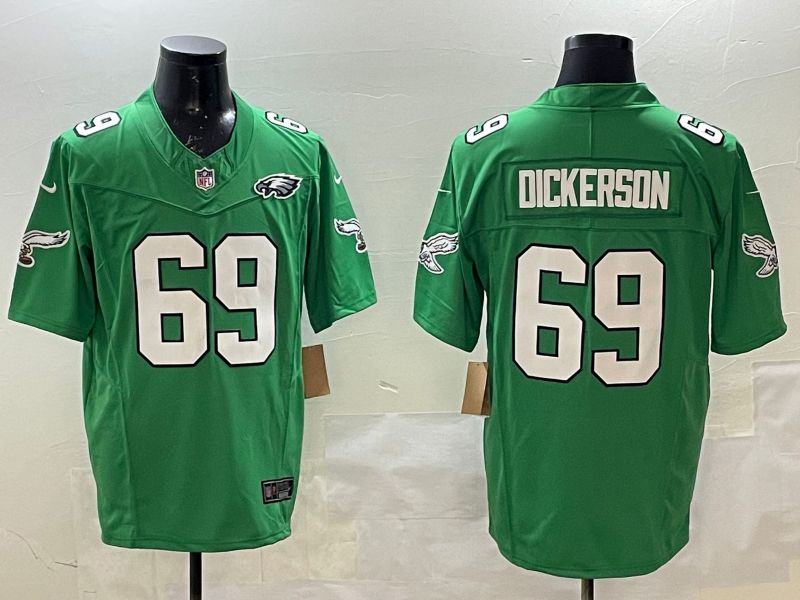 Men Philadelphia Eagles #69 Dickerson Green Retro three generations 2025 Nike Limited NFL Jersey style 2